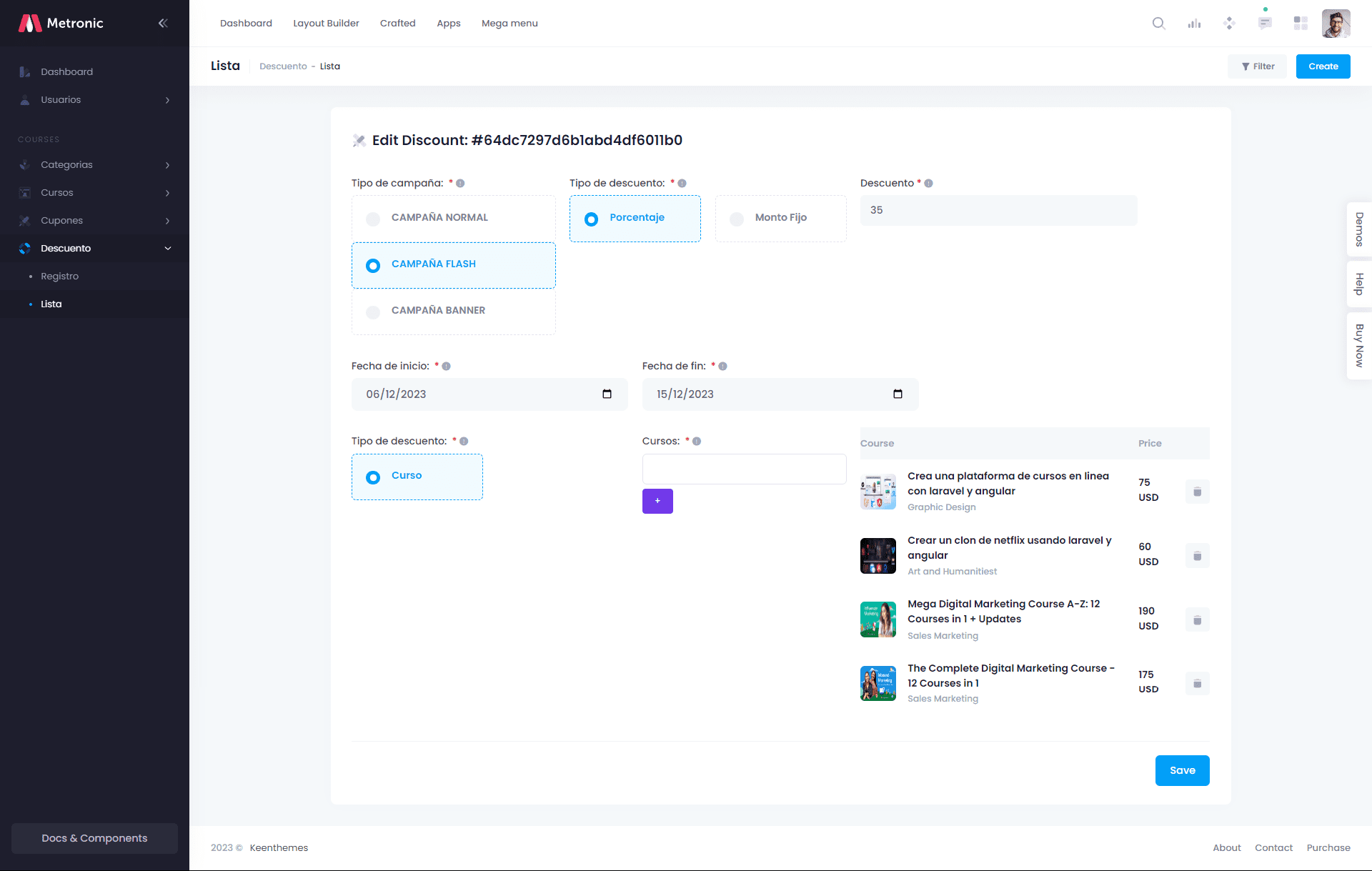 Campaña de descuento