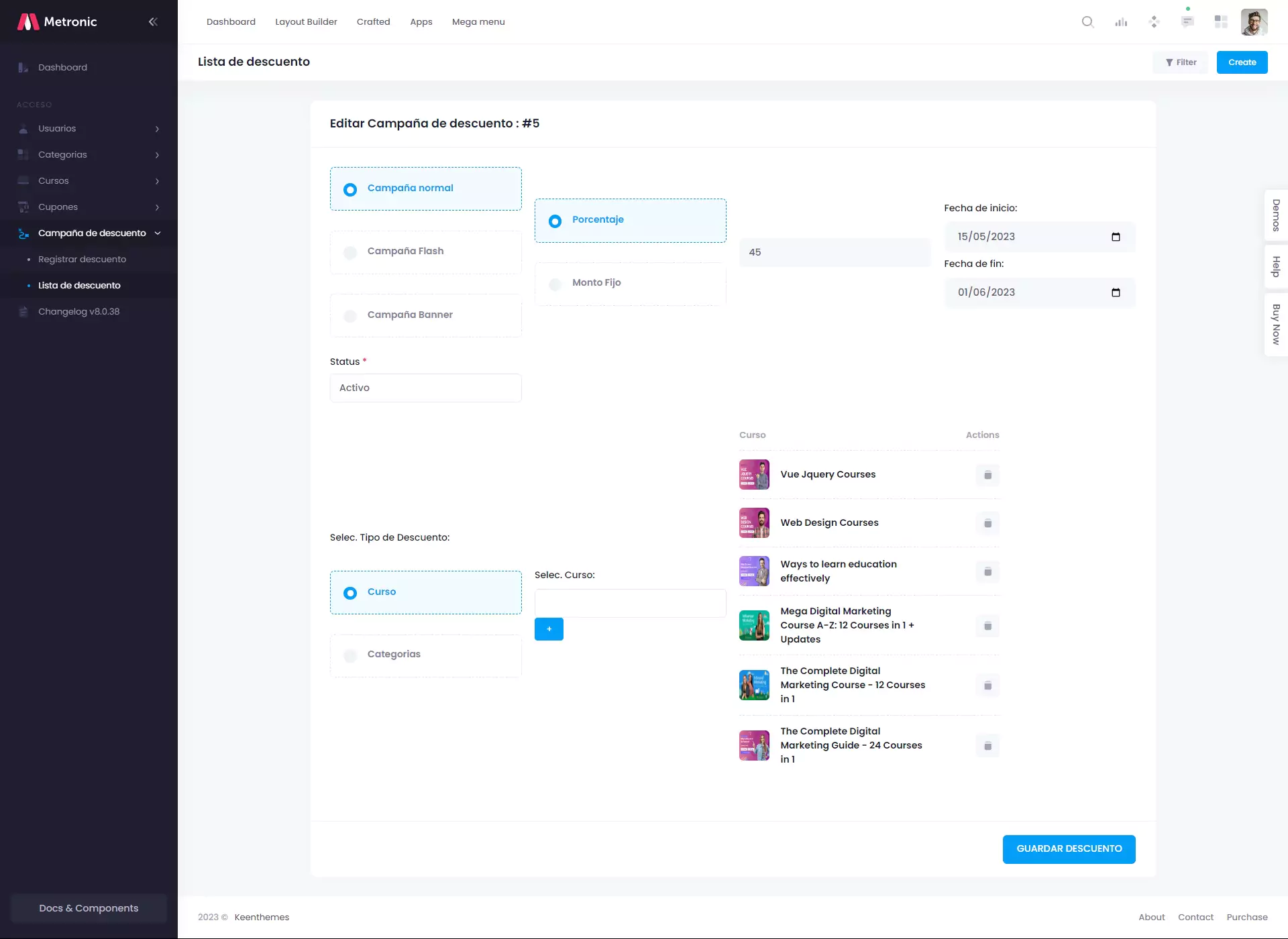 Campaña de descuento