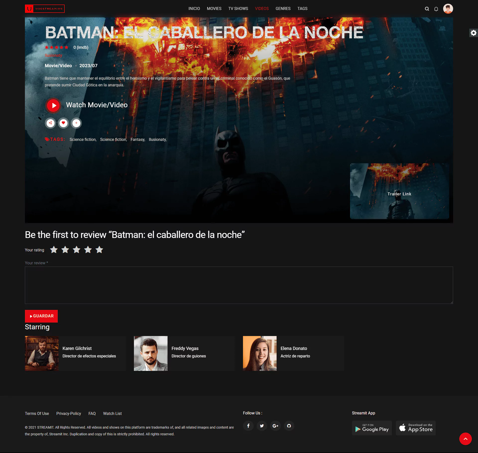 Visualización de streaming